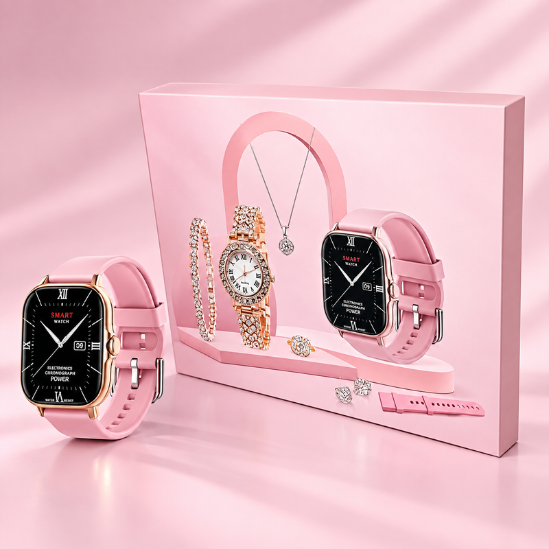 A58 Plus Premium Smart Watch Gift Set – Luxury Watch & Jewelry Collection zaviro