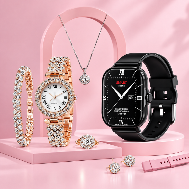 A58 Plus Premium Smart Watch Gift Set – Luxury Watch & Jewelry Collection zaviro